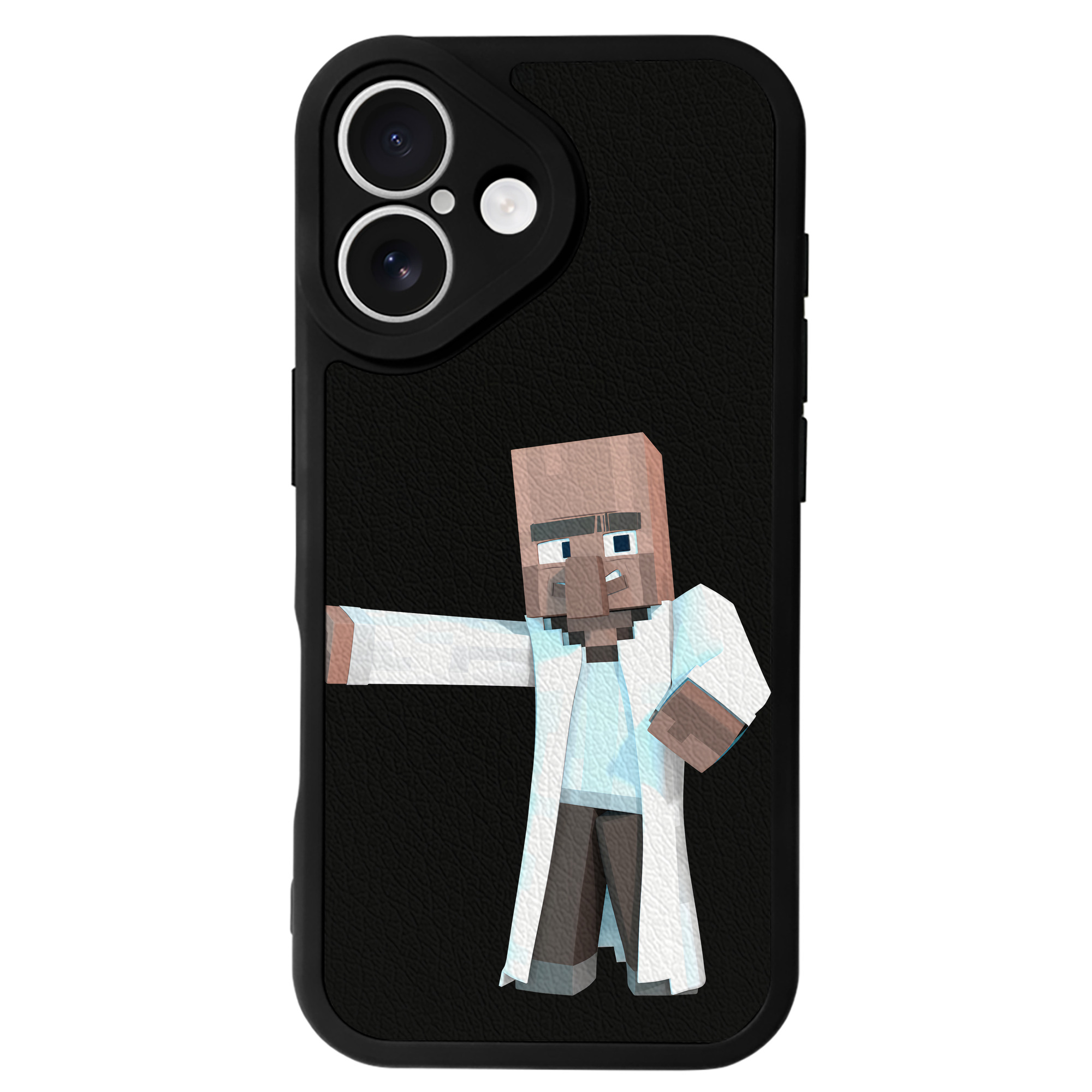 （画像用） マインクラフト ブロックの世界 Minecraft MC Block world 【iPhone 16シリーズ対応】シリコンスマホケース（レザー調） 材質：シリコン